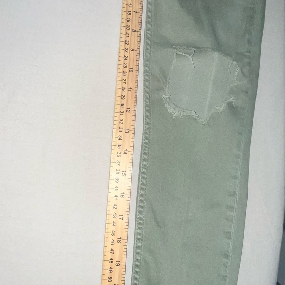 Free People High Rise Busted Knee Skinny Jeans Sage Size W28 - Picture 5 of 10